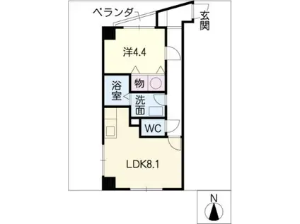ドエル勝川(1LDK/5階)の間取り写真