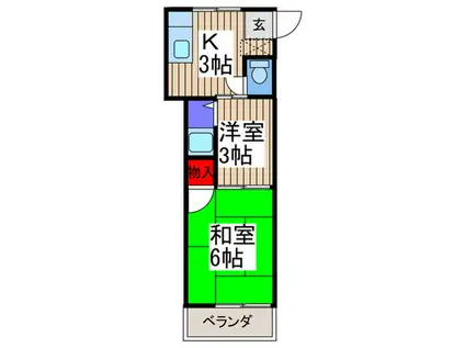 菊田マンション(2K/3階)の間取り写真