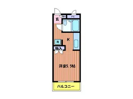 メトロノームIII(1K/2階)の間取り写真