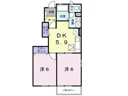 サピーN B(2K/1階)の間取り写真
