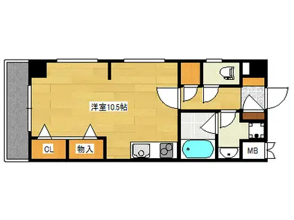 PALAZZO HASHIMOTO QUINTO(ワンルーム/9階)の間取り写真