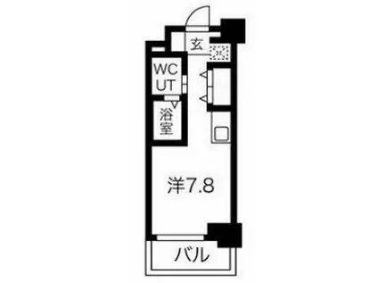 クラリッサ川崎イースト(ワンルーム/8階)の間取り写真