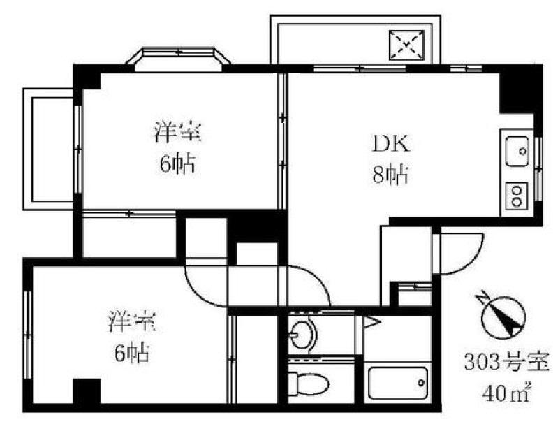 セトル多摩川(2DK/3階)の間取り写真