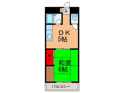 ニューコーポ芝(1DK/4階)の間取り写真