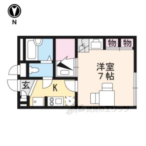 レオパレス城ノ内(1K/2階)の間取り写真