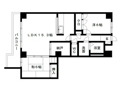 ドラゴンズマンション山手(2SLDK/4階)の間取り写真