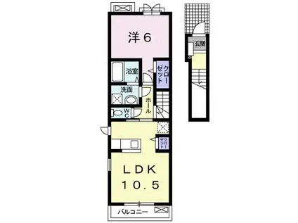ブリランテ(1LDK/2階)の間取り写真