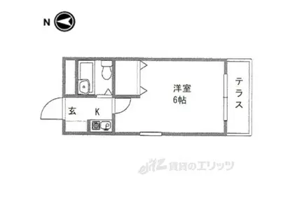 シティパレス21西大寺PART1(1K/3階)の間取り写真
