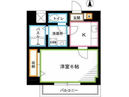 パレス・ユーカリ(1K/1階)の間取り写真