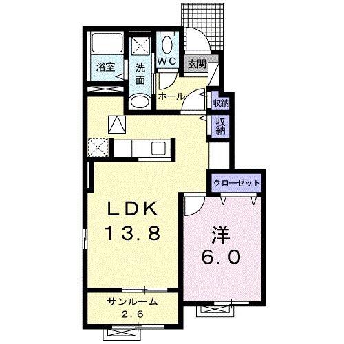 レックハウス II(1LDK/1階)の間取り写真