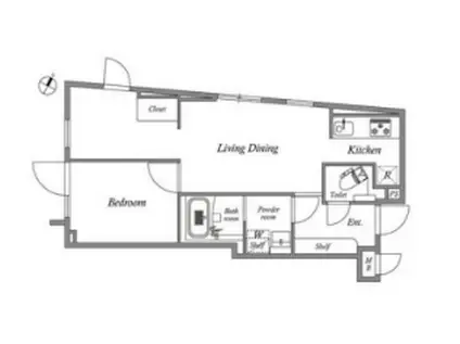 GRAN PASEO 碑文谷 ノース(1SLDK/1階)の間取り写真