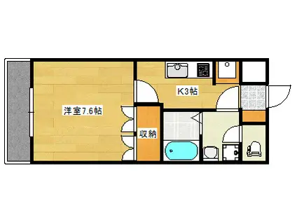 ウエスト SIDE COURT(1K/1階)の間取り写真
