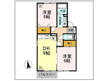 メゾン・ド・グランメール II(2DK/2階)の間取り写真