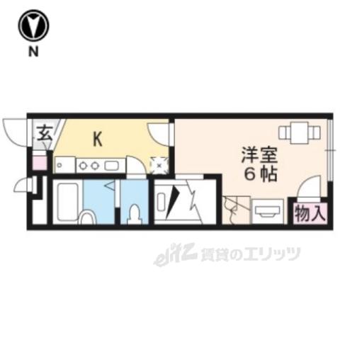 レオパレスウエストⅠ(1K/2階)の間取り写真