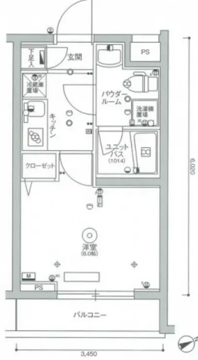 スカイコート品川東大井 4階階 間取り