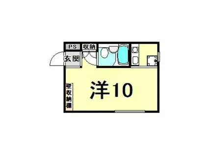 サンハウス福島(ワンルーム/1階)の間取り写真