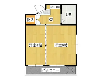 山科 小堀マンション(2K/4階)の間取り写真