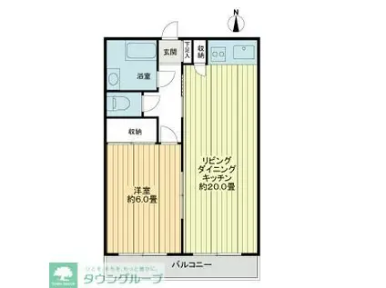 マンション高田馬場(2K/3階)の間取り写真