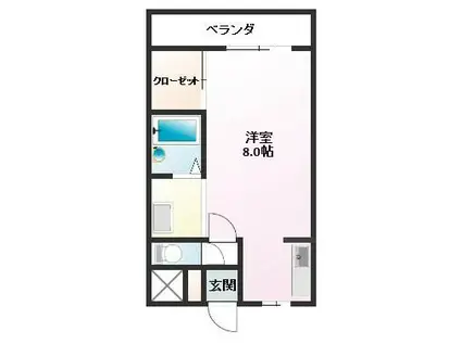 ハイム玉川(1K/2階)の間取り写真