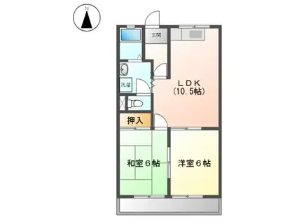 ロイヤルコープM(2LDK/1階)の間取り写真