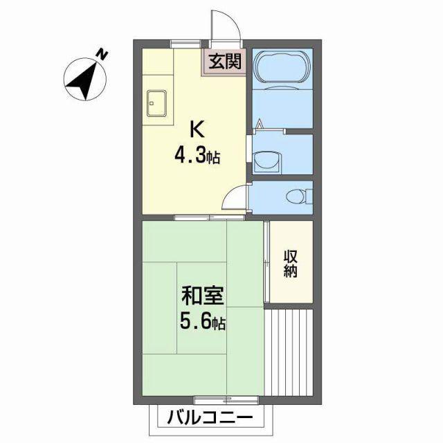 サンライフ前田NO.2(1K/2階)の間取り写真