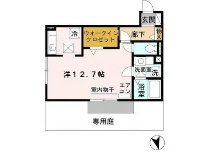 フォースクエア岡田(ワンルーム/1階)の間取り写真