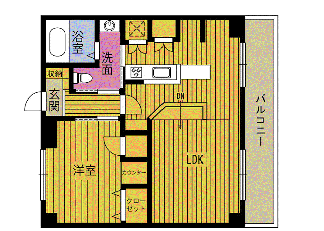 クレールたかはし(1LDK/1階)の間取り写真