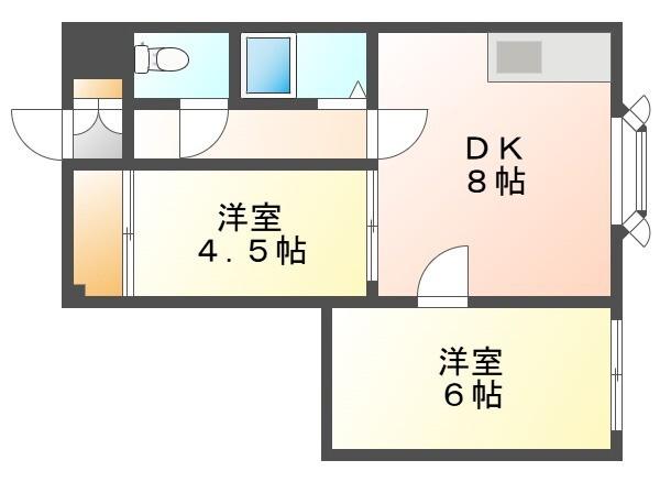 サンコーポ長橋(2DK/3階)の間取り写真