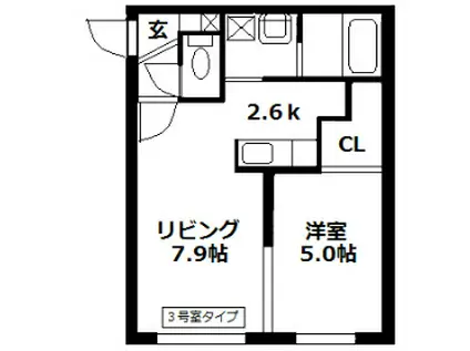 G-AMENITIES南4条 学生さん対象マンション(1LDK/2階)の間取り写真