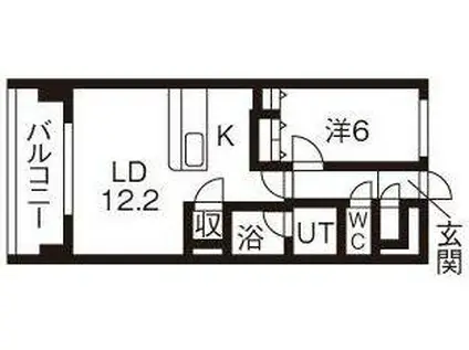 アビタシオンみなみ(1LDK/3階)の間取り写真