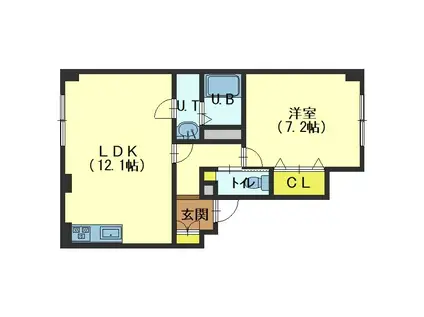 ベターアール北斗(1LDK/2階)の間取り写真