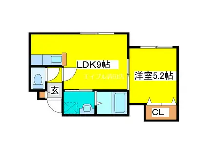 ル・プープル1(1LDK/2階)の間取り写真