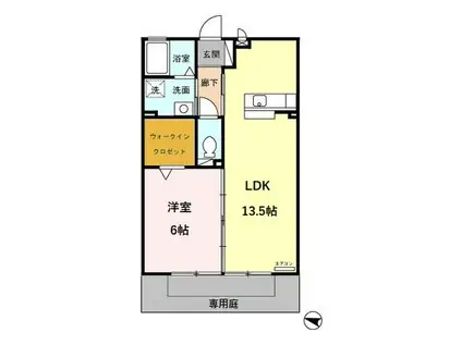 サニーヴィレッジ(1LDK/1階)の間取り写真