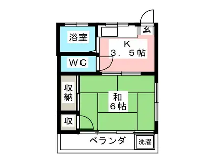 タウンコーポ(1K/1階)の間取り写真