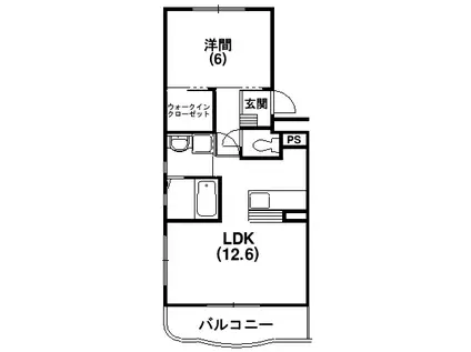 スプリングウインド(1LDK/1階)の間取り写真