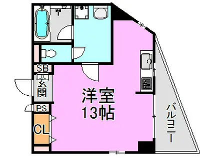 レ・ヴェルデヴェント(ワンルーム/3階)の間取り写真