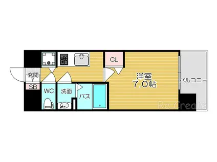 TOYOTOMI STAY PREMIUM阿部野天王寺(1K/8階)の間取り写真