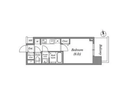 アドバンス名古屋ブランシュ(1K/5階)の間取り写真