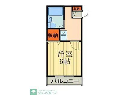 ヴィラヌーボ(1K/2階)の間取り写真