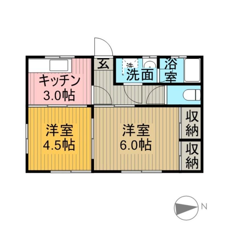 ハイツ菅原(2K/1階)の間取り写真