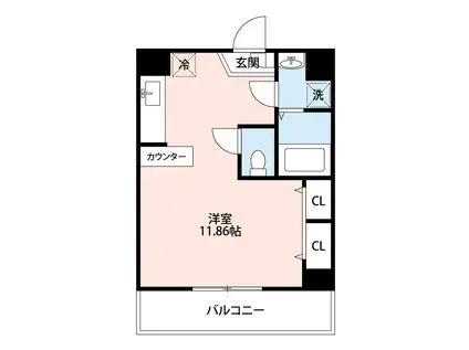 SERES長嶺(ワンルーム/3階)の間取り写真