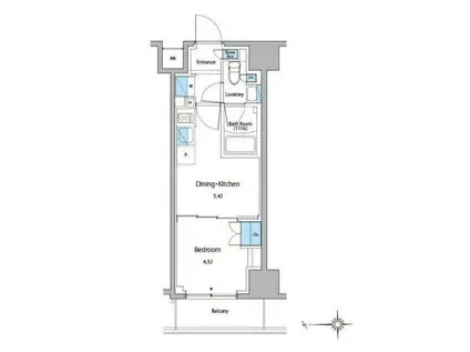 ルフォンプログレ門前仲町マークス(1DK/7階)の間取り写真