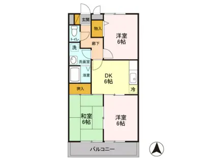 プレヤーデンA(3DK/1階)の間取り写真