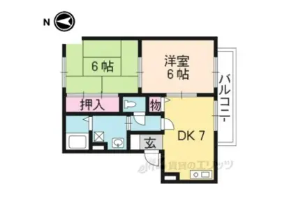 ディアコート(2DK/2階)の間取り写真