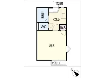 ランドマークINAV(1K/2階)の間取り写真