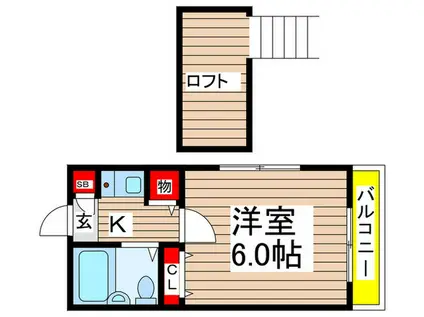 シーボニア習志野(1K/2階)の間取り写真