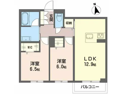 AXIS助信(2LDK/1階)の間取り写真