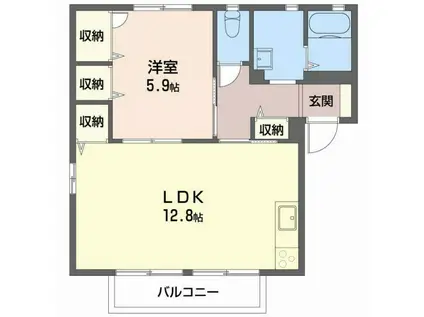 シャーメゾンランブルE(2DK/1階)の間取り写真