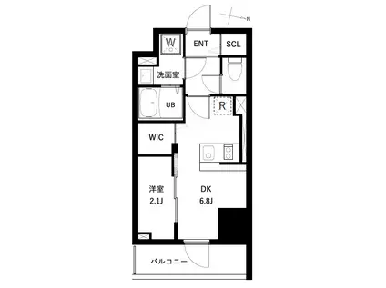 アーバンパーク扇大橋(1DK/5階)の間取り写真