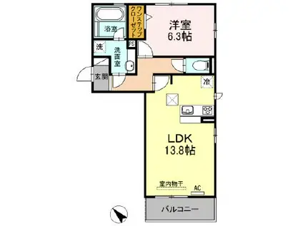 エスポワール(1LDK/3階)の間取り写真